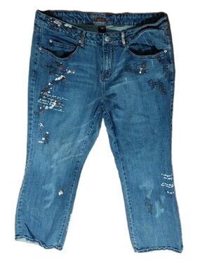 Deluxe Jeans Womens Size 16 Embellished Sequins